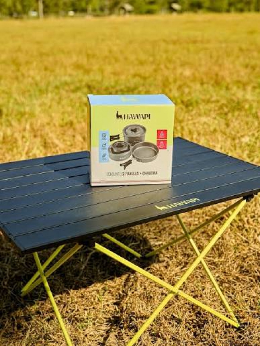 imagem Conjunto Kit Cozinha Camping Panelas Compactas Com Chaleira